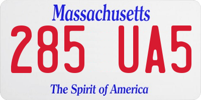 MA license plate 285UA5