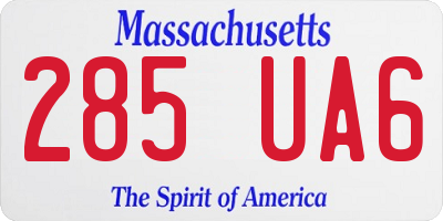 MA license plate 285UA6