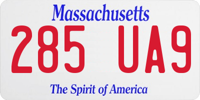 MA license plate 285UA9