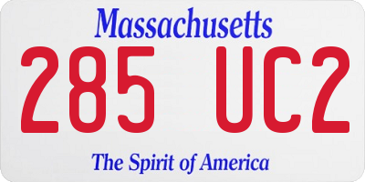 MA license plate 285UC2