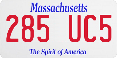 MA license plate 285UC5