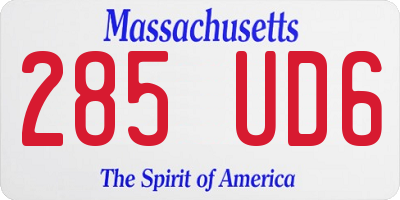 MA license plate 285UD6
