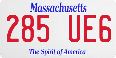 MA license plate 285UE6