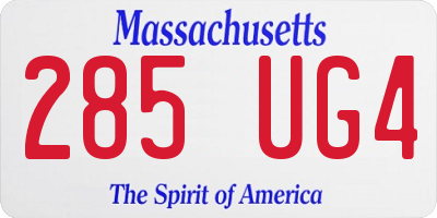 MA license plate 285UG4