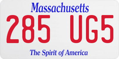MA license plate 285UG5
