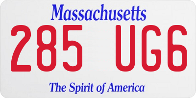 MA license plate 285UG6