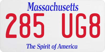 MA license plate 285UG8