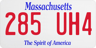 MA license plate 285UH4