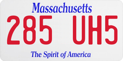 MA license plate 285UH5