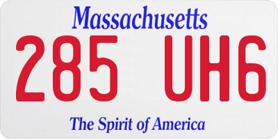 MA license plate 285UH6