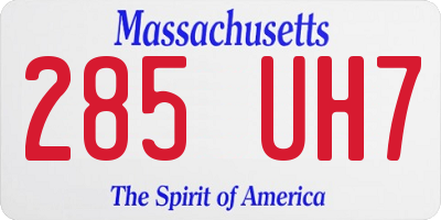 MA license plate 285UH7