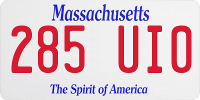 MA license plate 285UI0