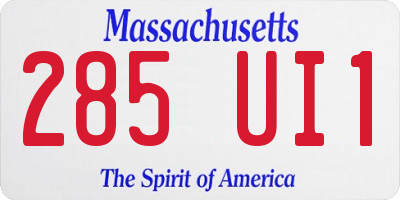 MA license plate 285UI1