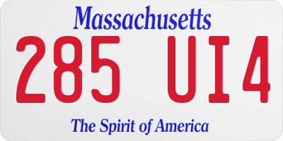 MA license plate 285UI4