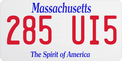 MA license plate 285UI5