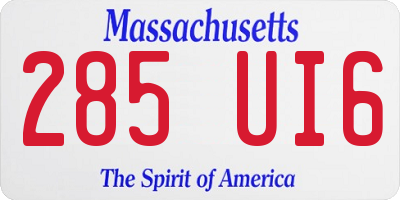 MA license plate 285UI6
