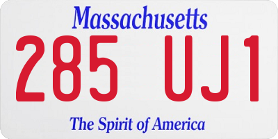 MA license plate 285UJ1
