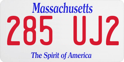 MA license plate 285UJ2