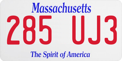 MA license plate 285UJ3