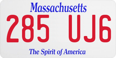 MA license plate 285UJ6