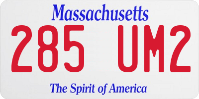 MA license plate 285UM2