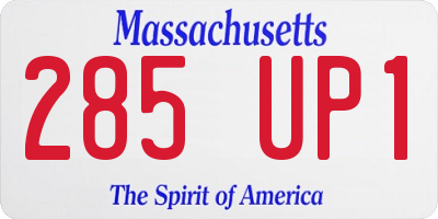 MA license plate 285UP1