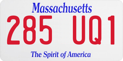 MA license plate 285UQ1