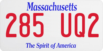 MA license plate 285UQ2