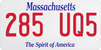 MA license plate 285UQ5