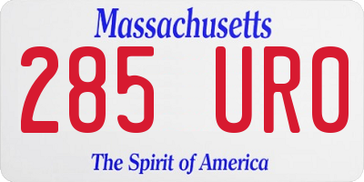 MA license plate 285UR0