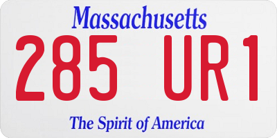 MA license plate 285UR1