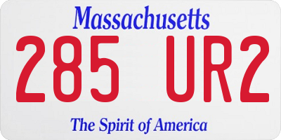 MA license plate 285UR2