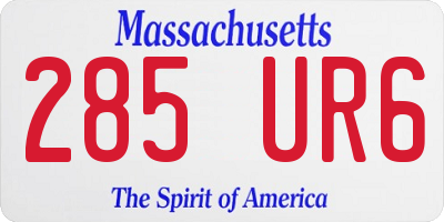 MA license plate 285UR6