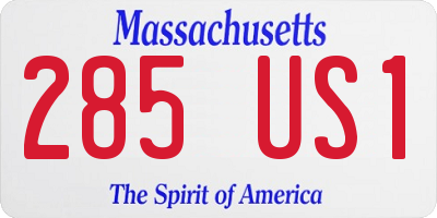 MA license plate 285US1