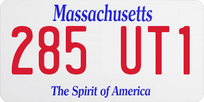 MA license plate 285UT1