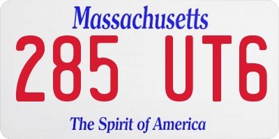 MA license plate 285UT6