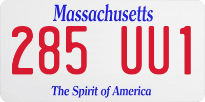 MA license plate 285UU1
