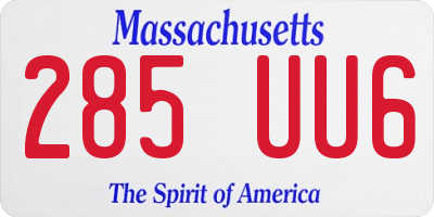 MA license plate 285UU6