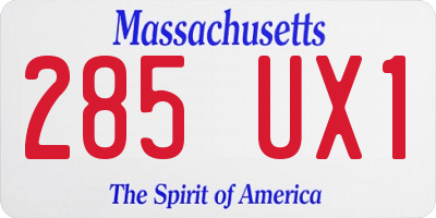 MA license plate 285UX1
