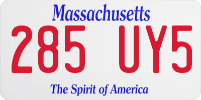 MA license plate 285UY5