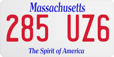 MA license plate 285UZ6