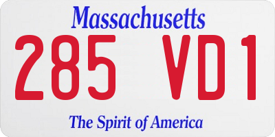 MA license plate 285VD1