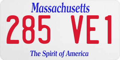MA license plate 285VE1