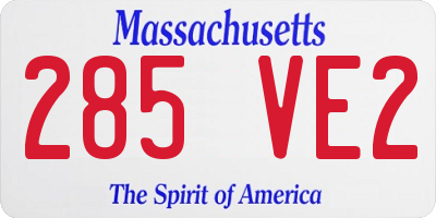 MA license plate 285VE2