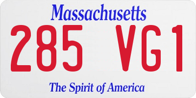 MA license plate 285VG1
