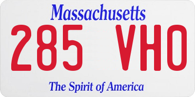 MA license plate 285VH0