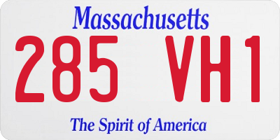 MA license plate 285VH1