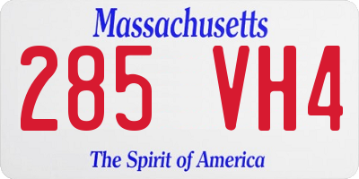 MA license plate 285VH4
