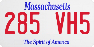 MA license plate 285VH5