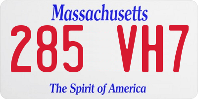 MA license plate 285VH7